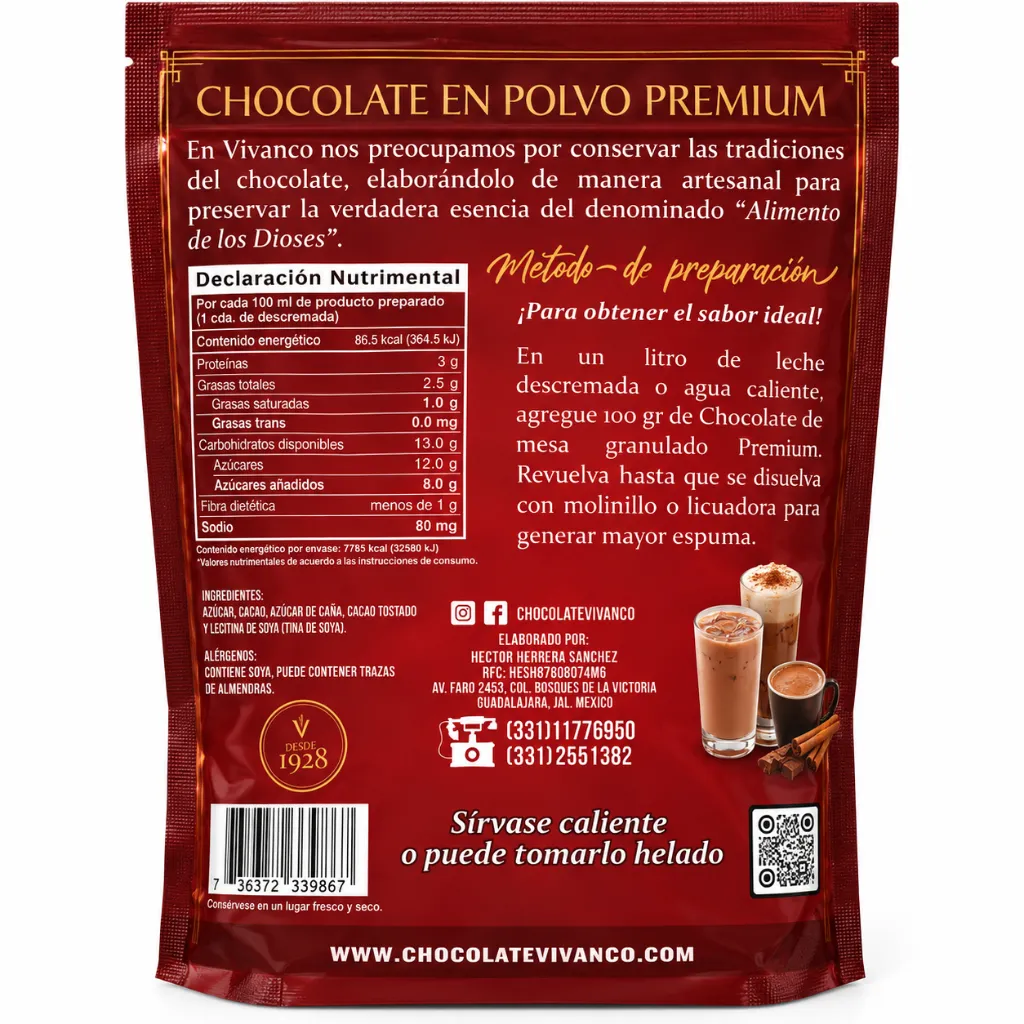 Reverso de Pouch Premium de Chocolate.webp