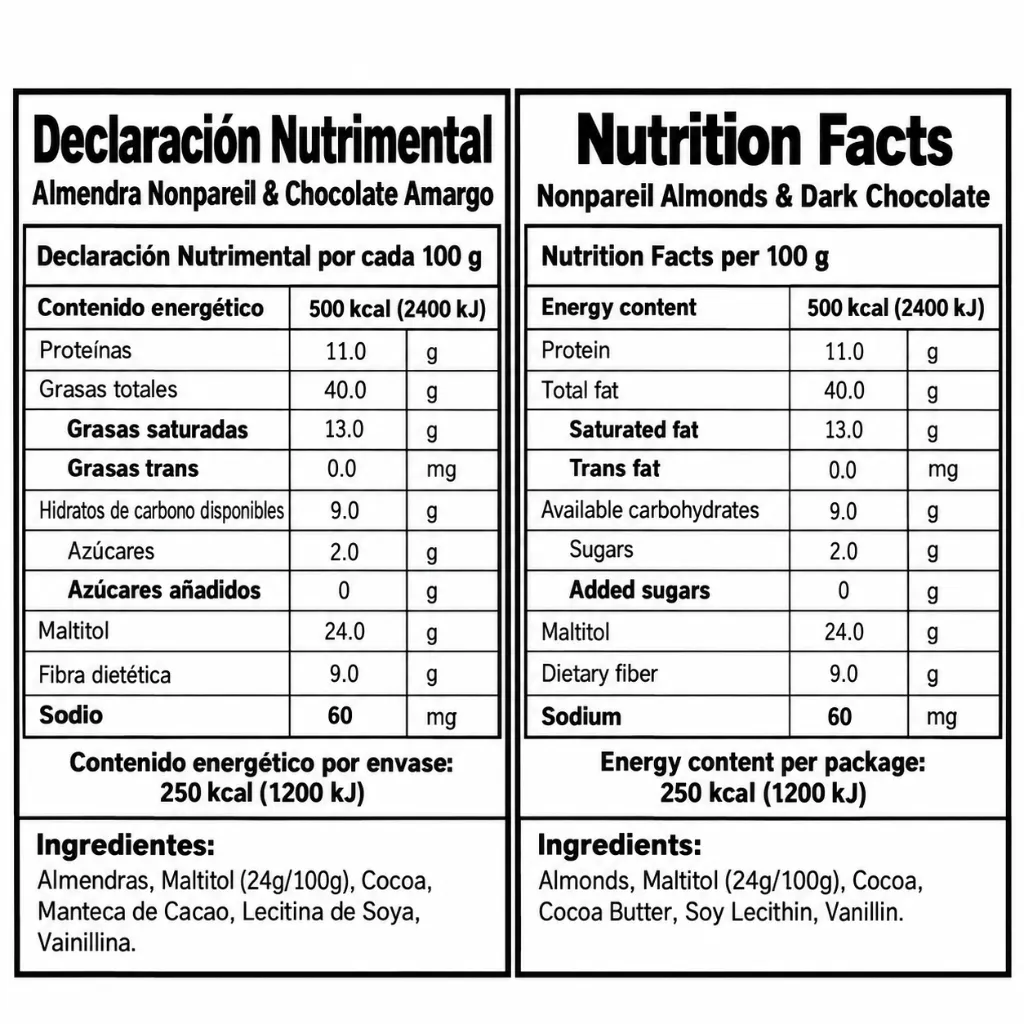 Almendra & Chocolate Nutrition Facts+.webp