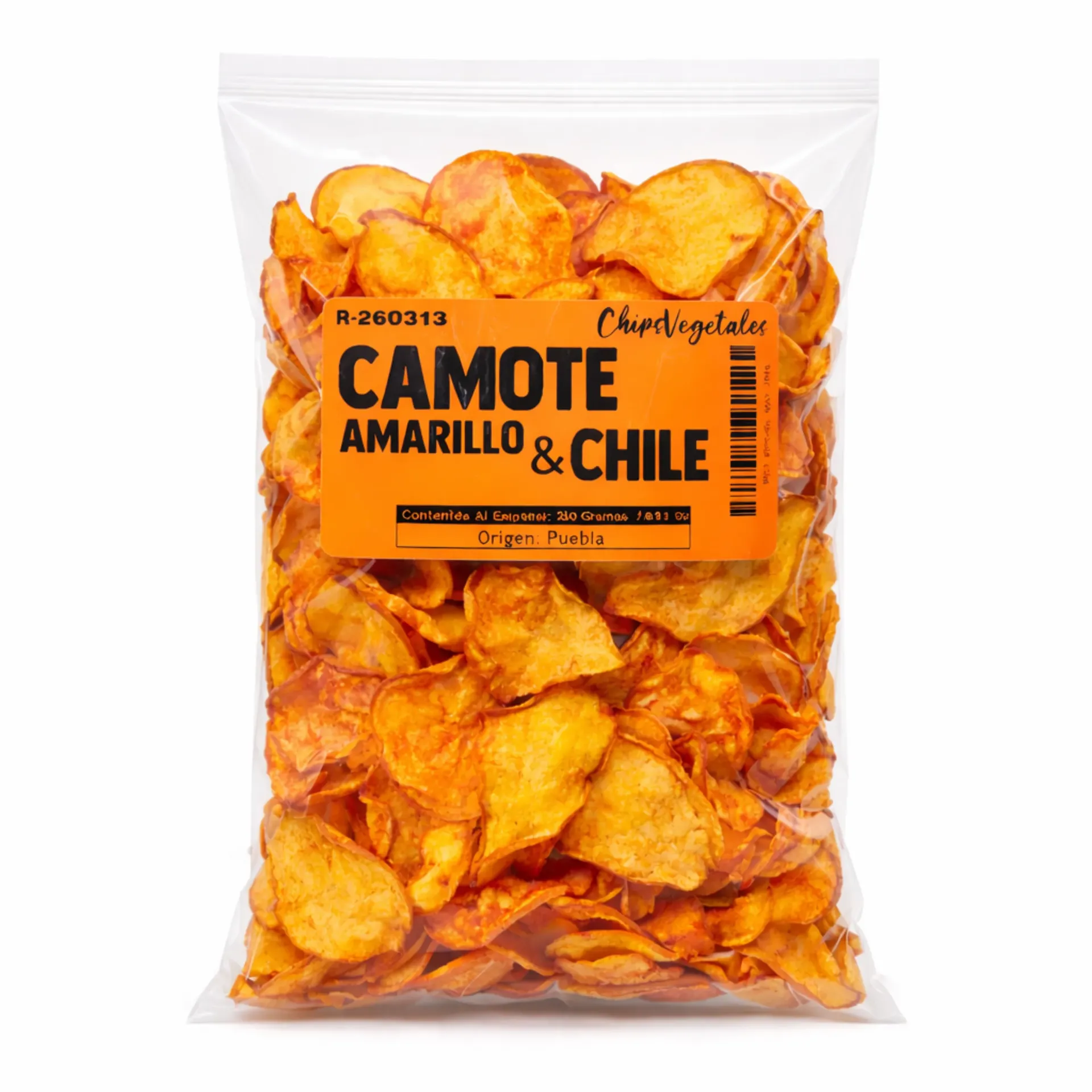 Camote Amarillo & Chile | Veggie Chips | Puebla |  Pack 250Gr                                                                               
