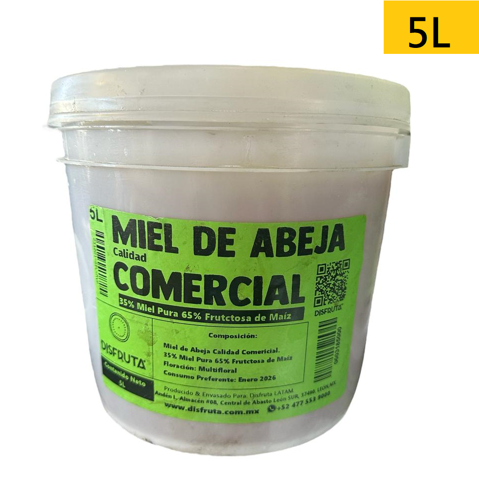Miel de Abeja con Fructosa de Maíz (65%) | Calidad: Comercial | CUB 5 LT                                                                               