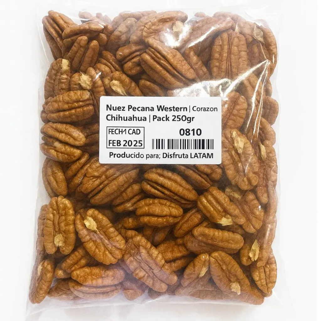 Nuez Pecana Western Shley | CAT.1 | Corazones | Chihuahua | Pack 250GR                                                                              