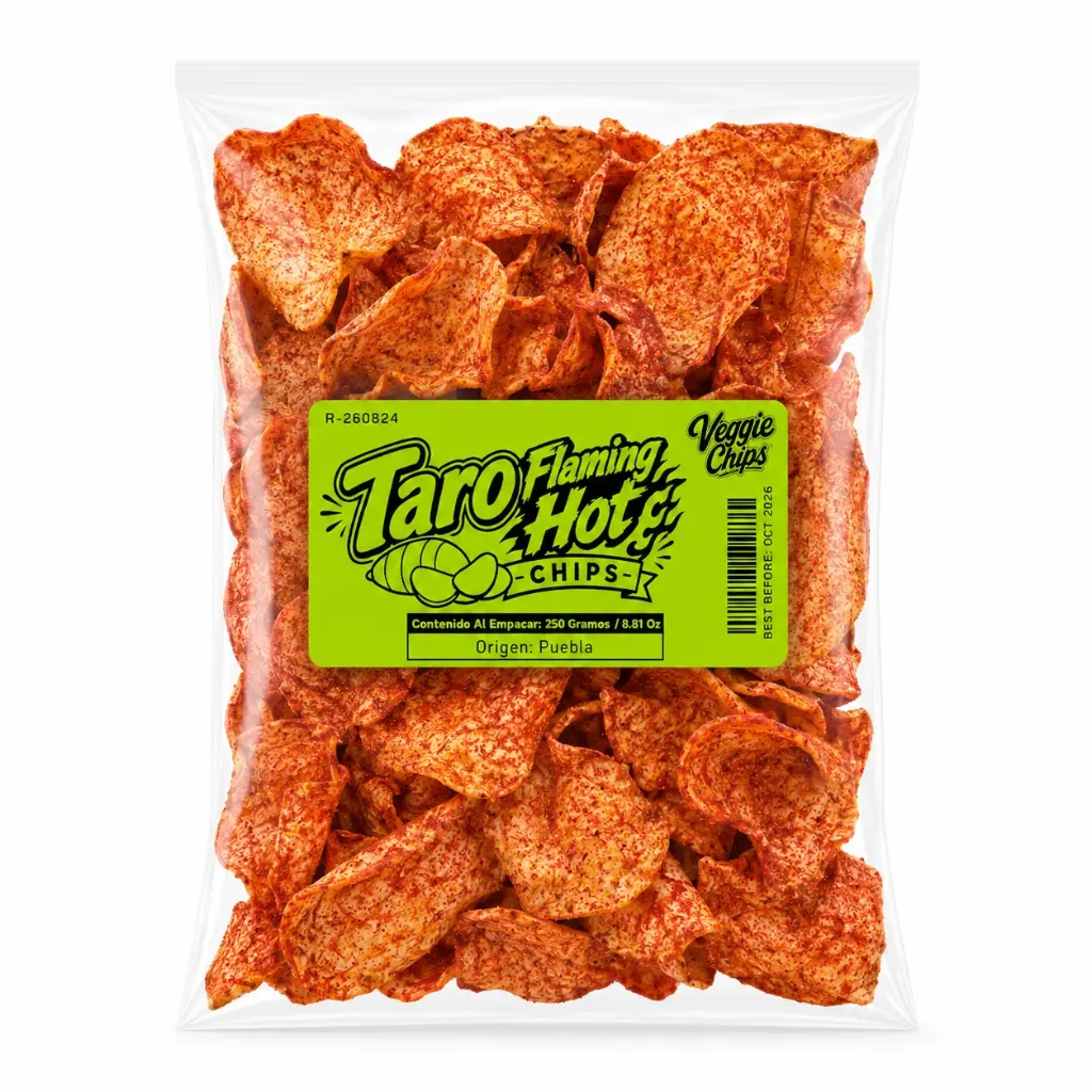 Taro Flaming Hot® | Veggie Chips | Pack 250Gr