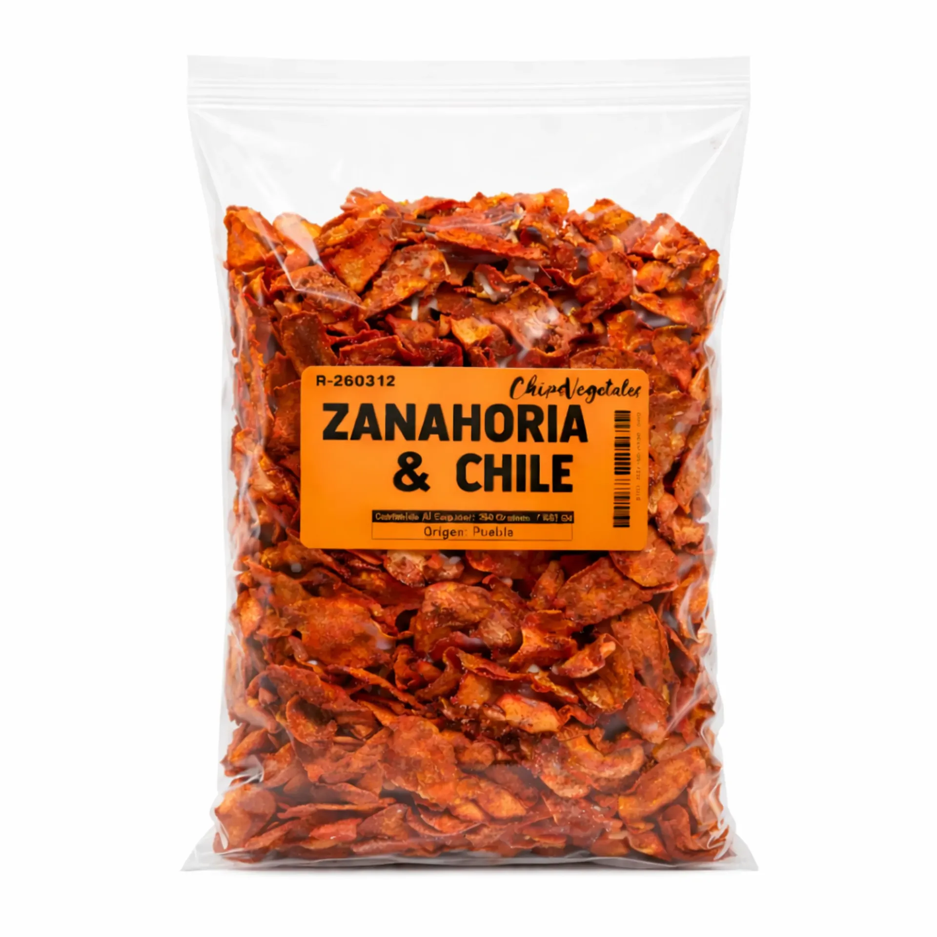 Chilli Spiced Carrot Chips  | Chips Vegetales |  Puebla  | Pack 8.81Oz                                                                        