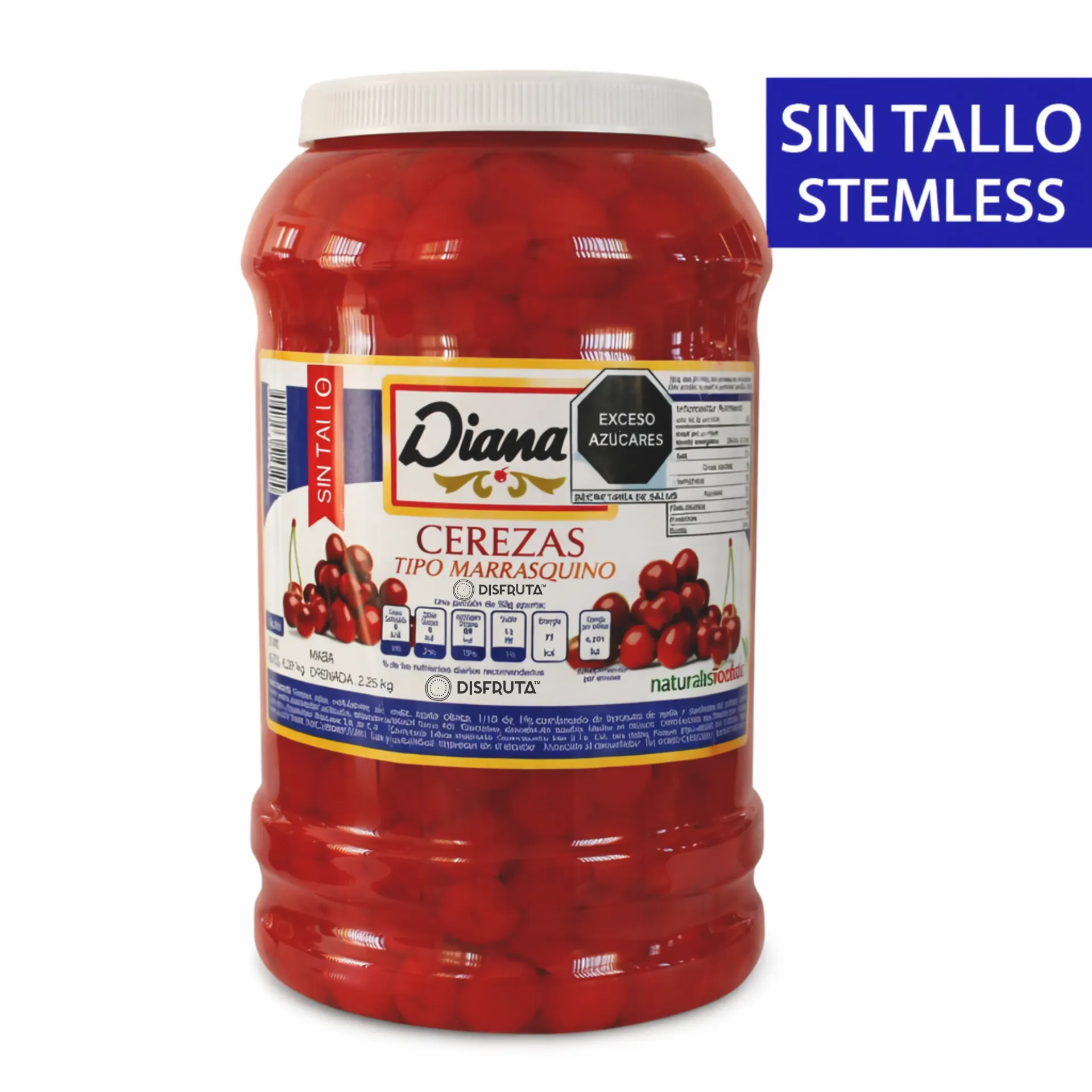 Cerezas Rojas Marasquino | Sin Tallo | Diana® | CIL 3.5Kg.Neto-Dren1.8Kg