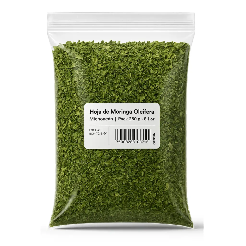 Hoja de Moringa Oleífera Deshidratada | Michoacán | 250Gr