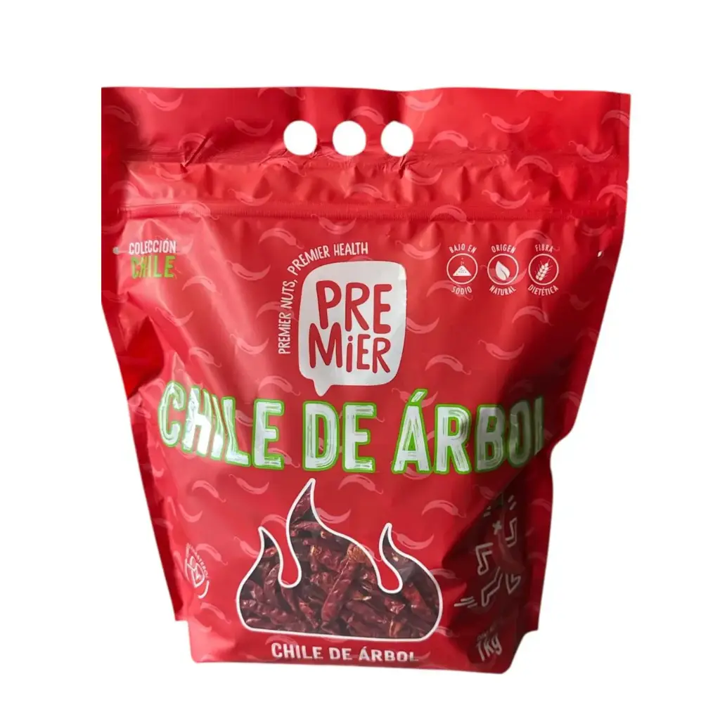 Chile de Árbol |S17| Sin Cabo | Premier®| India | ZipBag 1Kg 