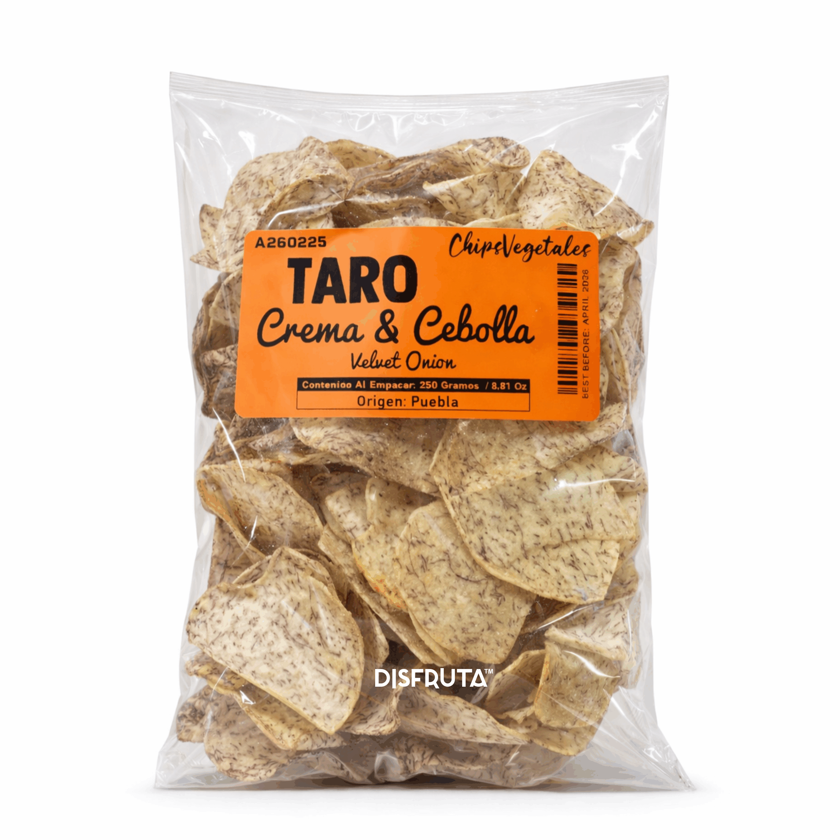 Taro Crema & Cebolla | Veggie Chips | Puebla | Pack 250Gr