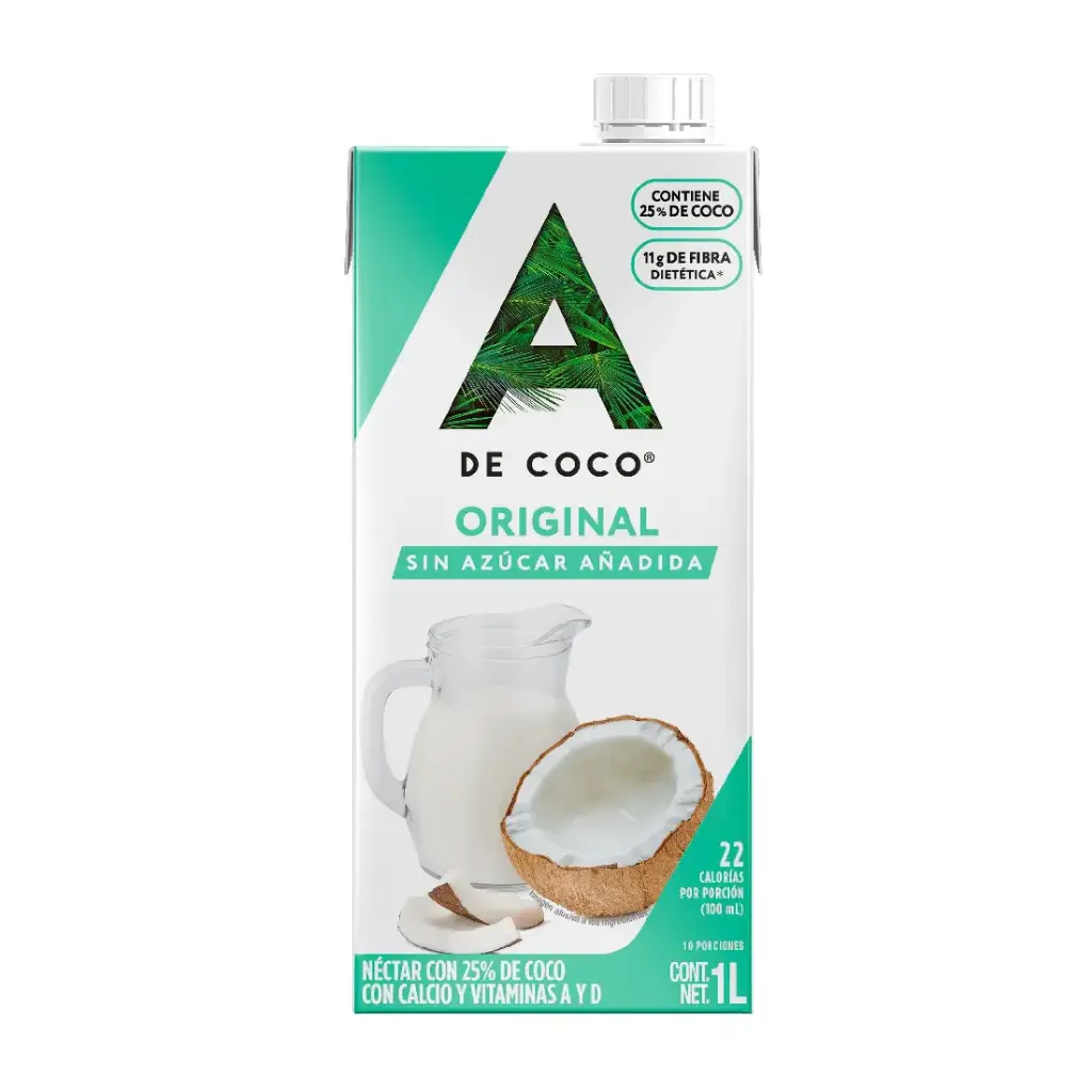 Bebida de Coco & Vainilla | Sin Azúcar | A de Coco® | Colima | 1LT