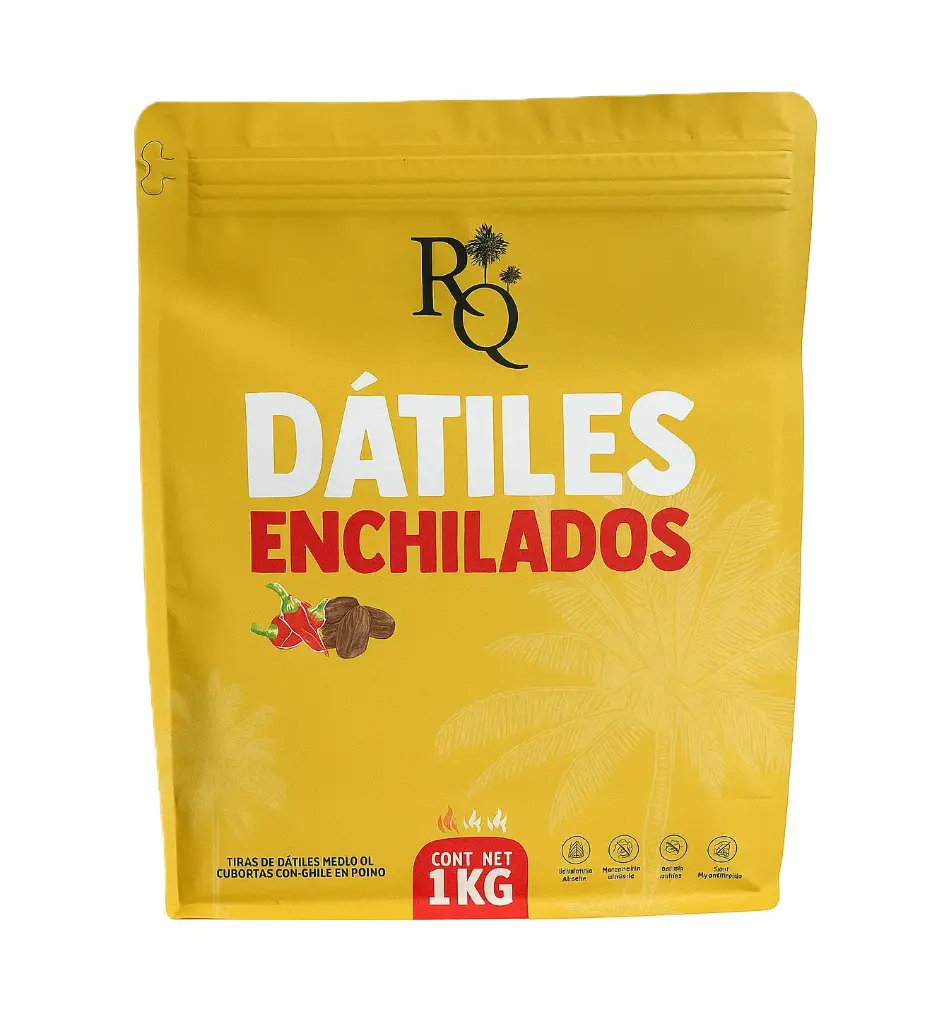 Medjool Date Strips with Chili | Palmeras RQ® | Baja California | ZipBag 1 kg – 2.2 lb