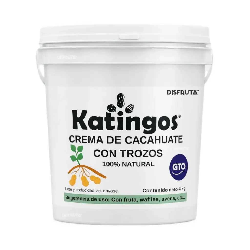 Crema de Cacahuate | Con Trozos | Katingos®| Guanajuato | CUB 4Kg - 8.81Lb 