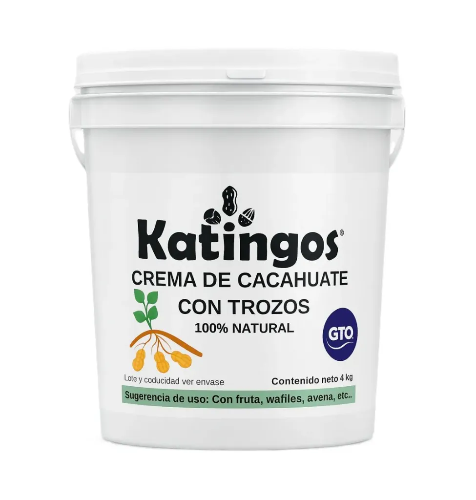 Crema de Cacahuate | Con Trozos | Katingos®| Guanajuato | CUB 4Kg - 8.81Lb 