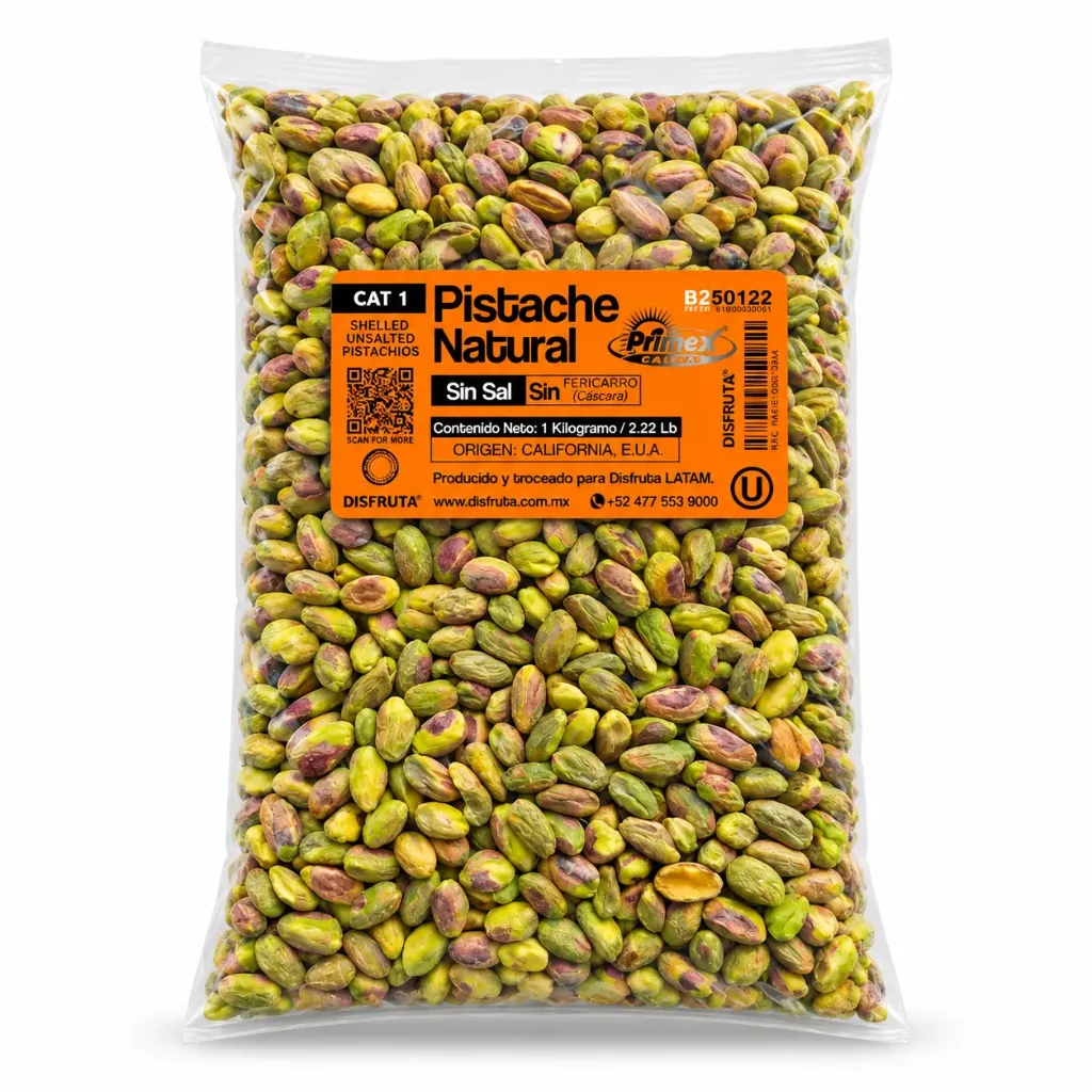 Raw Shelled Pistachio (Unsalted) | var.Kerman | Primex Farms® | E.U.A. | BLK