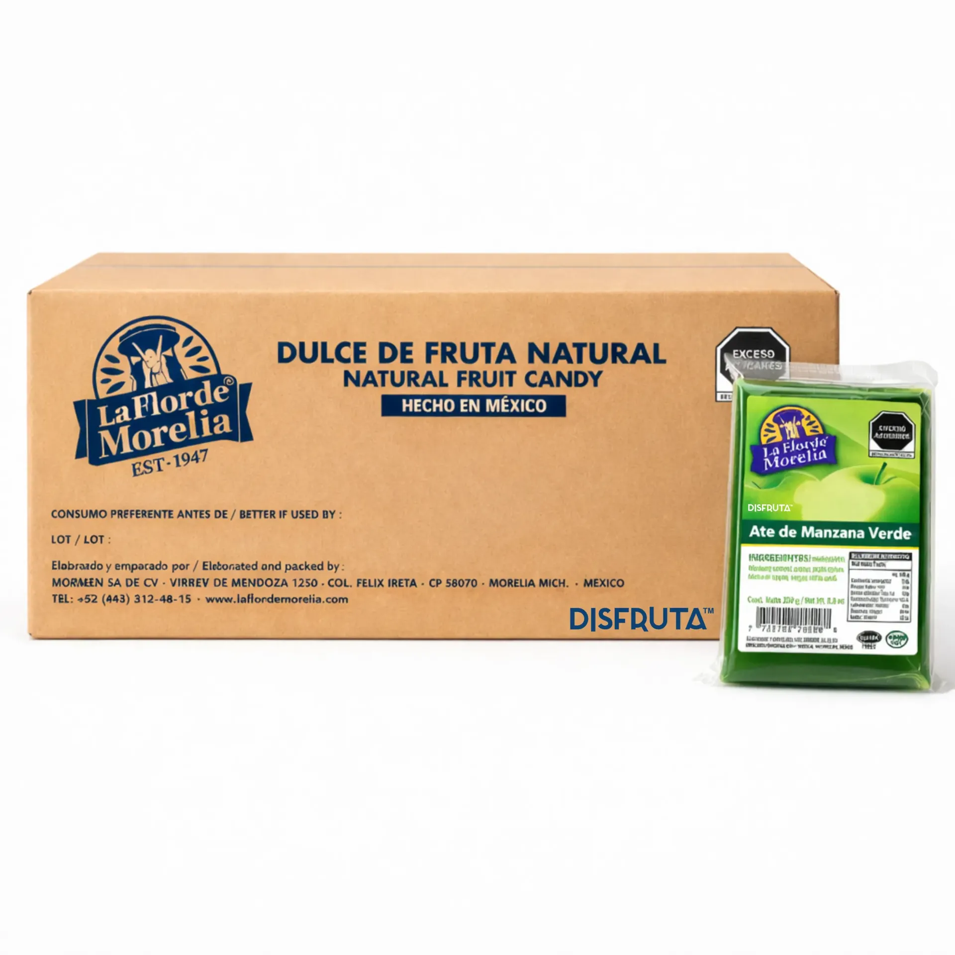 Ate de Manzana Verde | La Flor de Morelia® | C-CTN 24 Pack 250Gr