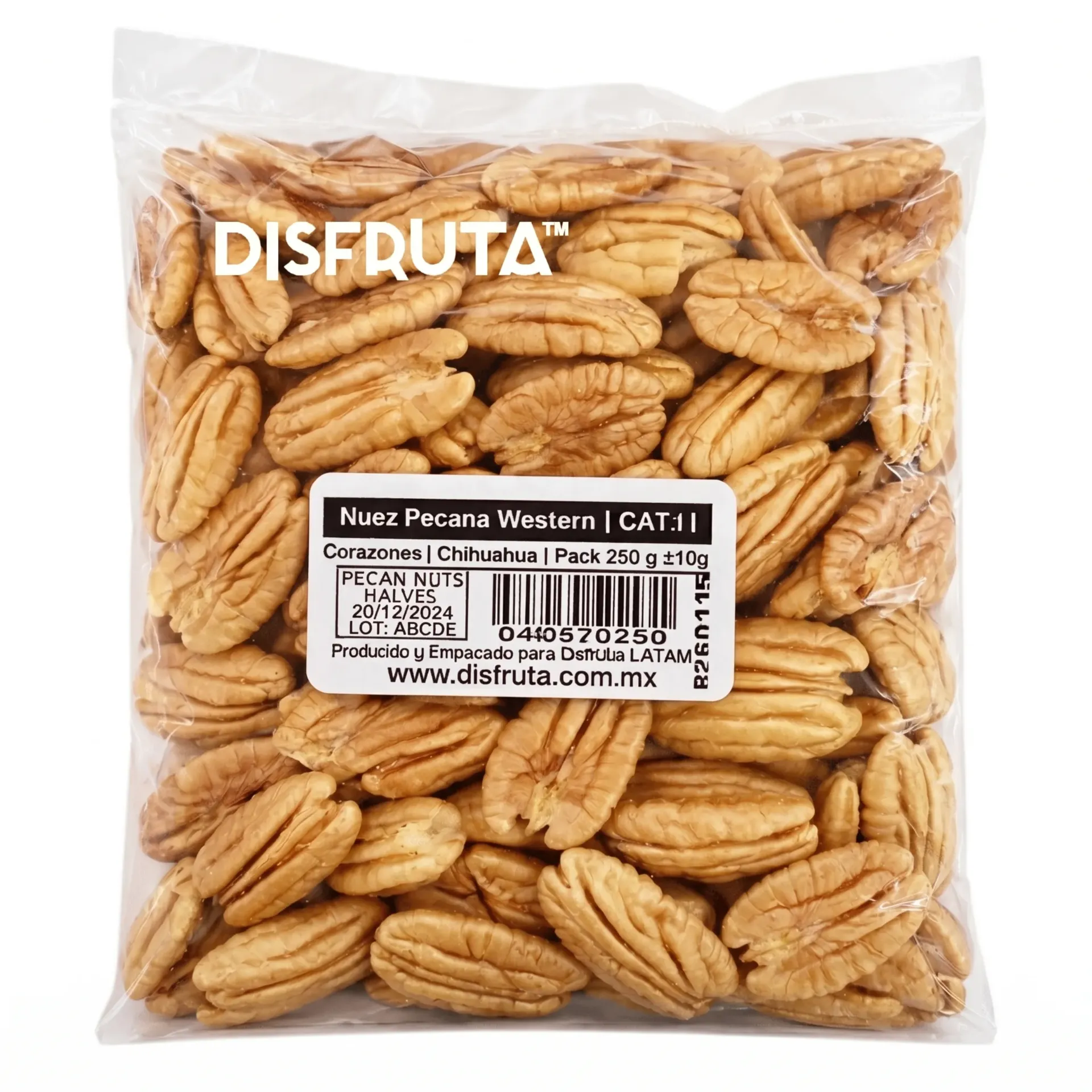 Nuez Pecana Western Shley | CAT 1 | Corazones | Sonora | Pack 250GR