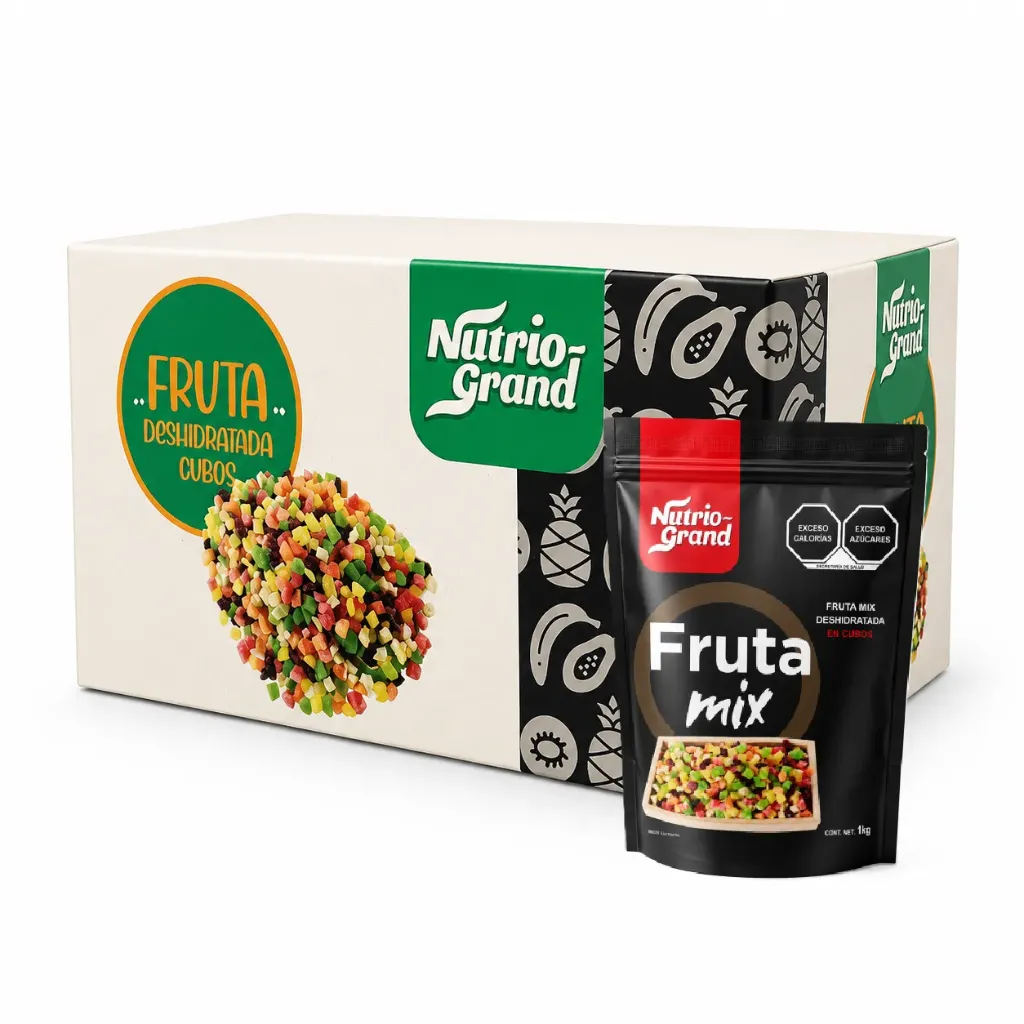 Mix Fruta Confitada | P. CUBOS | NutrioGrand® | C-CTN 10Kg/1Kg ZipBag
