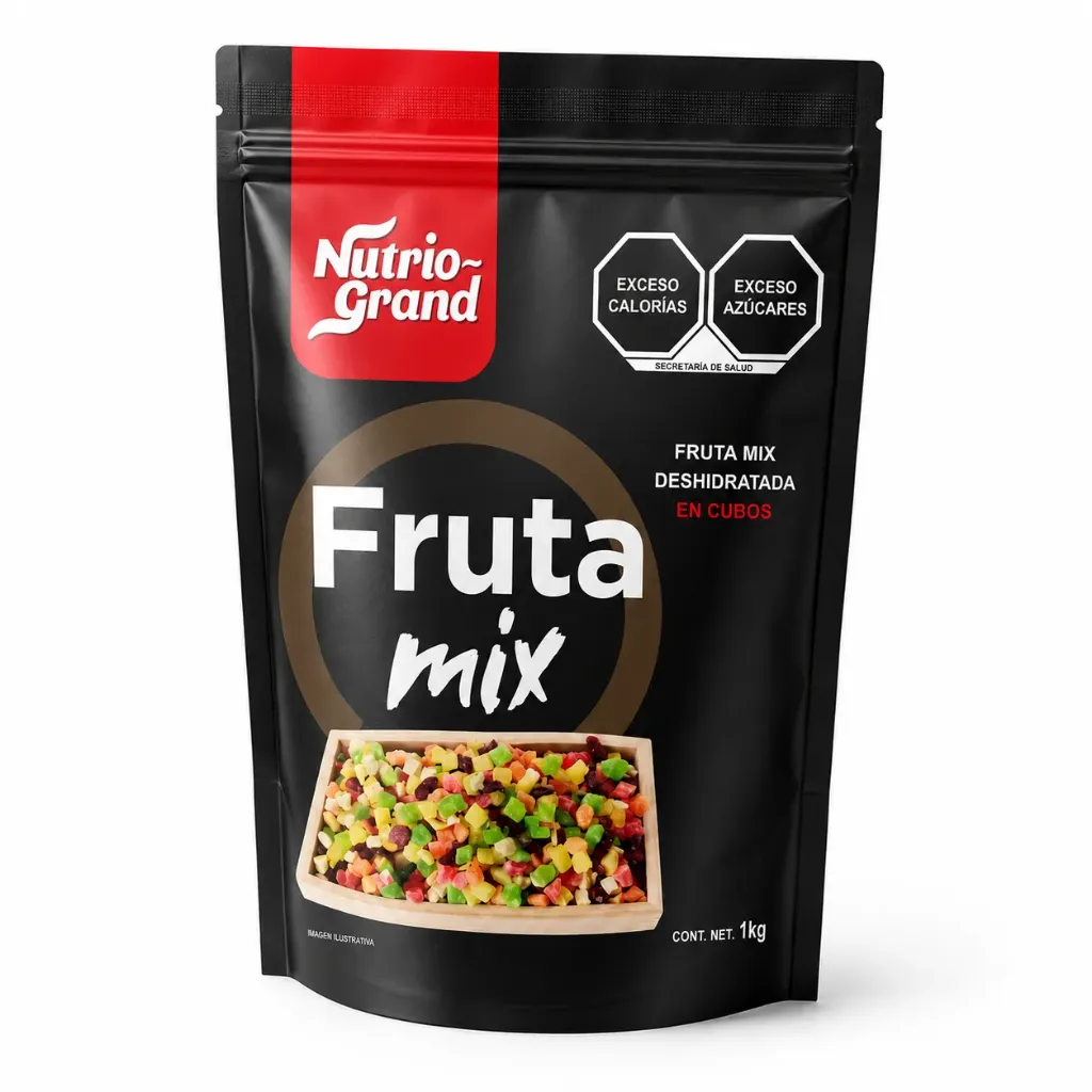 Mix Fruta Confitada | P. CUBOS | NutrioGrand® | ZipBag 1Kg