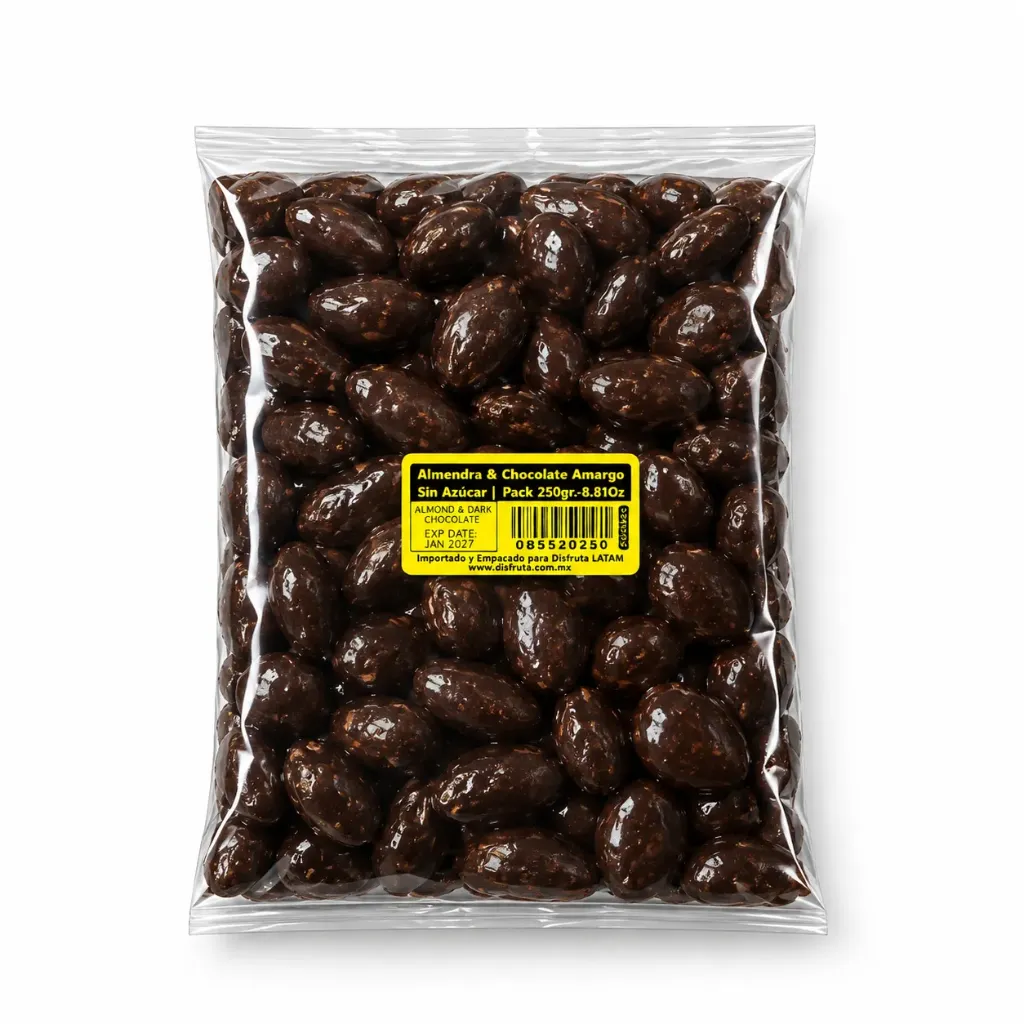 Almendra & Chocolate Amargo | Sin Azúcar | California | Pack 250gr